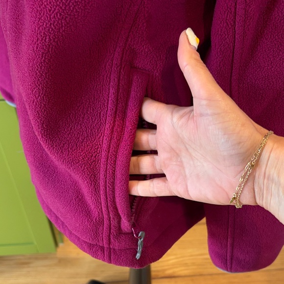 Lands' End Raspberry Fleece Jacket - Picture 4 of 5